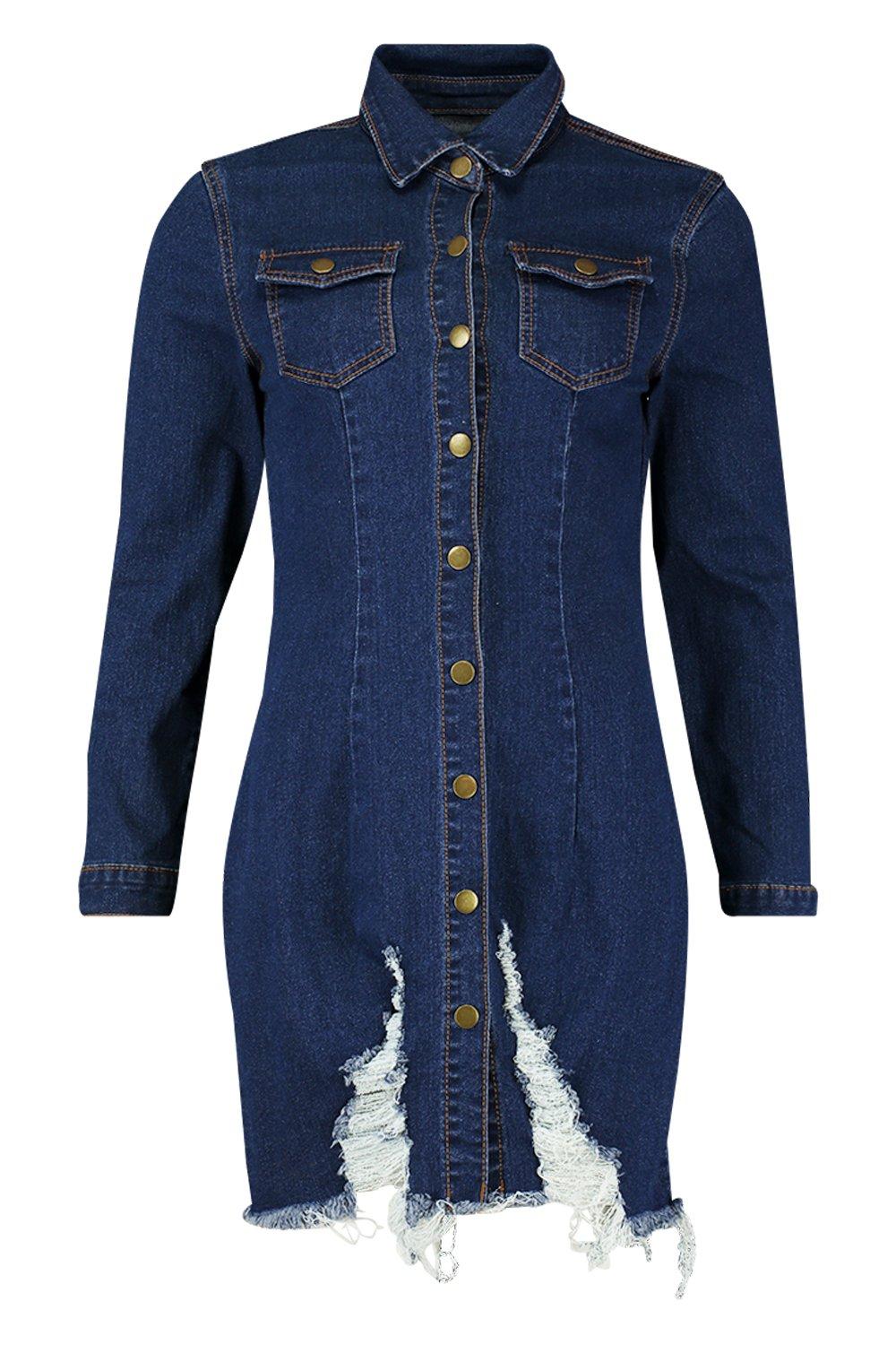 Blue jean ripped dress best sale